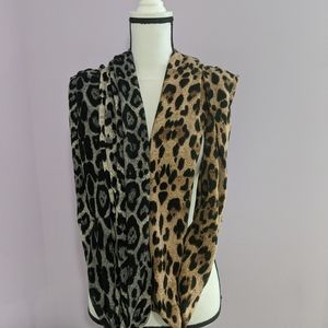 Pair of never worn leopard print infinity scarves